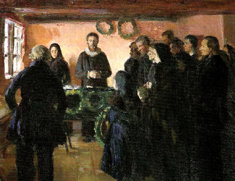 Anna Ancher en begravelse Norge oil painting art